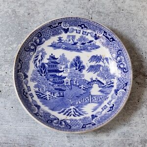 Semi China blue willow antique vintage Ridgways England chinoiserie small bowl